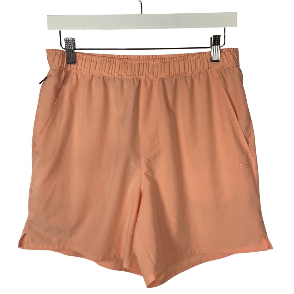 DSG Mens Athletic Shorts Peach Orange Elastic Waist Pockets‎ Size M